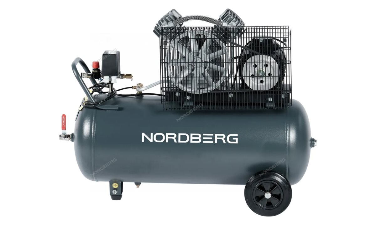  Компрессор поршневой с ременной передачей 380В, ресив. 100л, 500л/мин NORDBERG NCP100/500 (1)