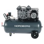  Компрессор поршневой с ременной передачей 380В, ресив. 100л, 500л/мин NORDBERG NCP100/500 мни (1)