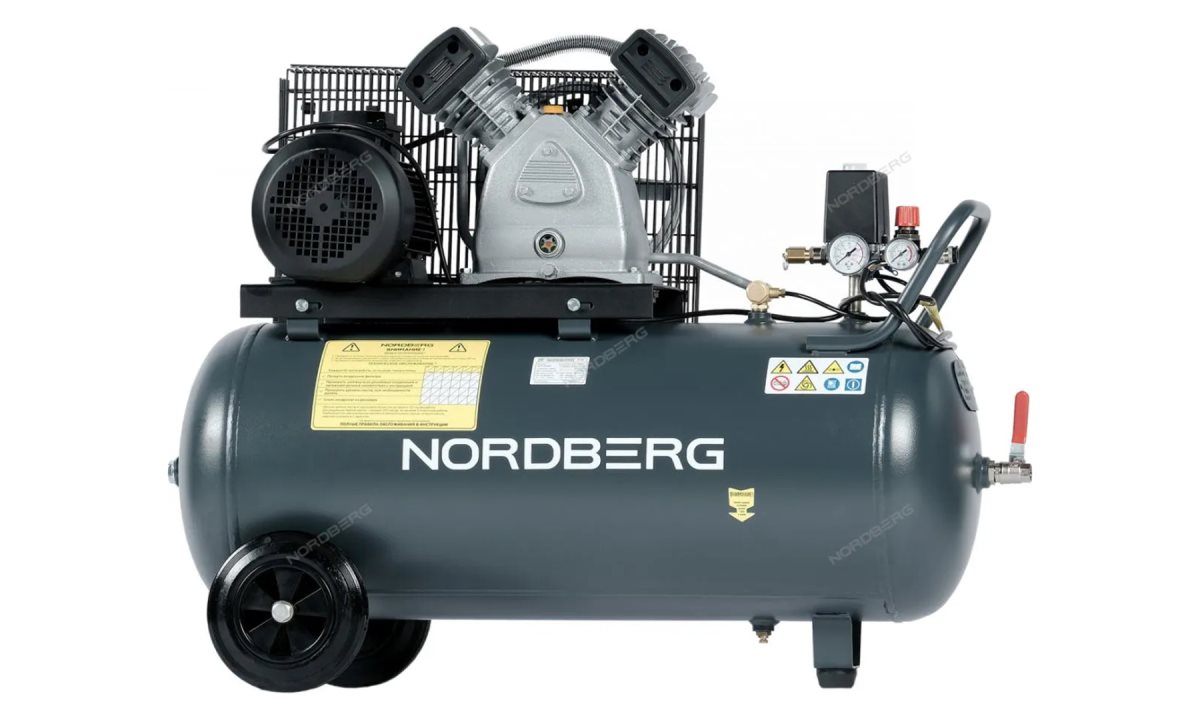 Компрессор поршневой с ременной передачей 380В, ресив. 100л, 500л/мин NORDBERG NCP100/500 (0)