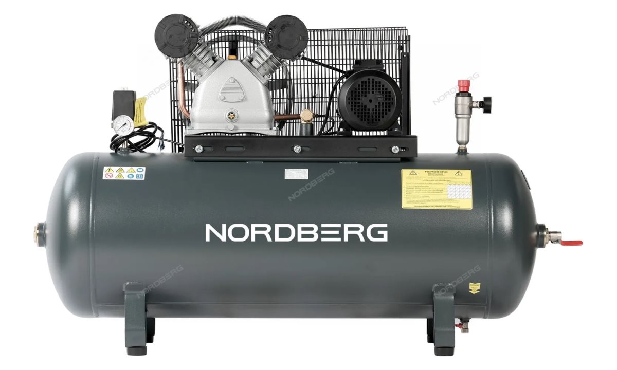  Компрессор поршневой с ременной передачей 380В, ресив. 270л, 690л/мин NORDBERG NCP300/690 (1)