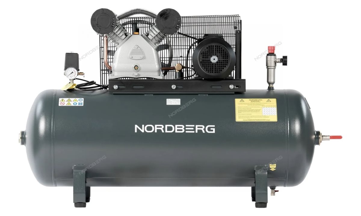  Компрессор поршневой с ременной передачей 380В, ресив. 270л, 880л/мин NORDBERG NCP300/880 (1)