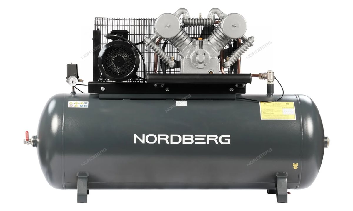  Компрессор поршневой с ременной передачей 380В, ресив. 500л, 1400л/мин NORDBERG NCP500/1400-16 (1)