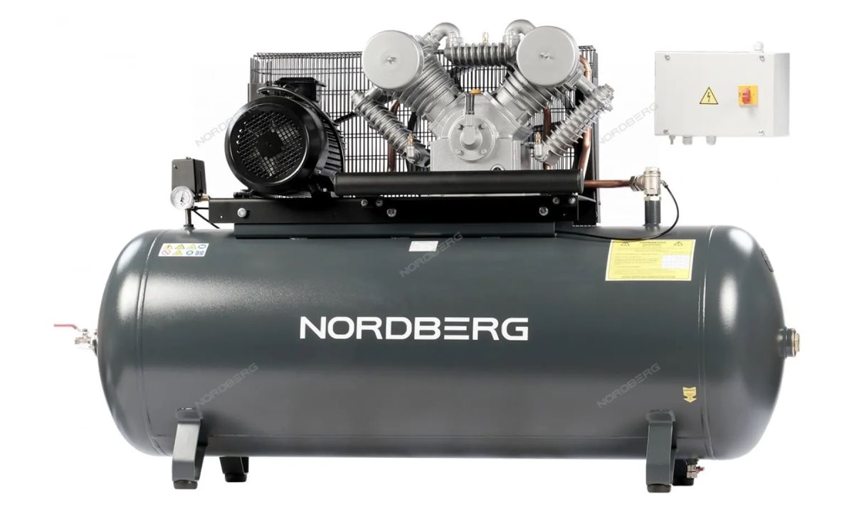  Компрессор поршневой с ременной передачей 380В, ресив. 500л, 1400л/мин NORDBERG NCP500/1400-16 (0)