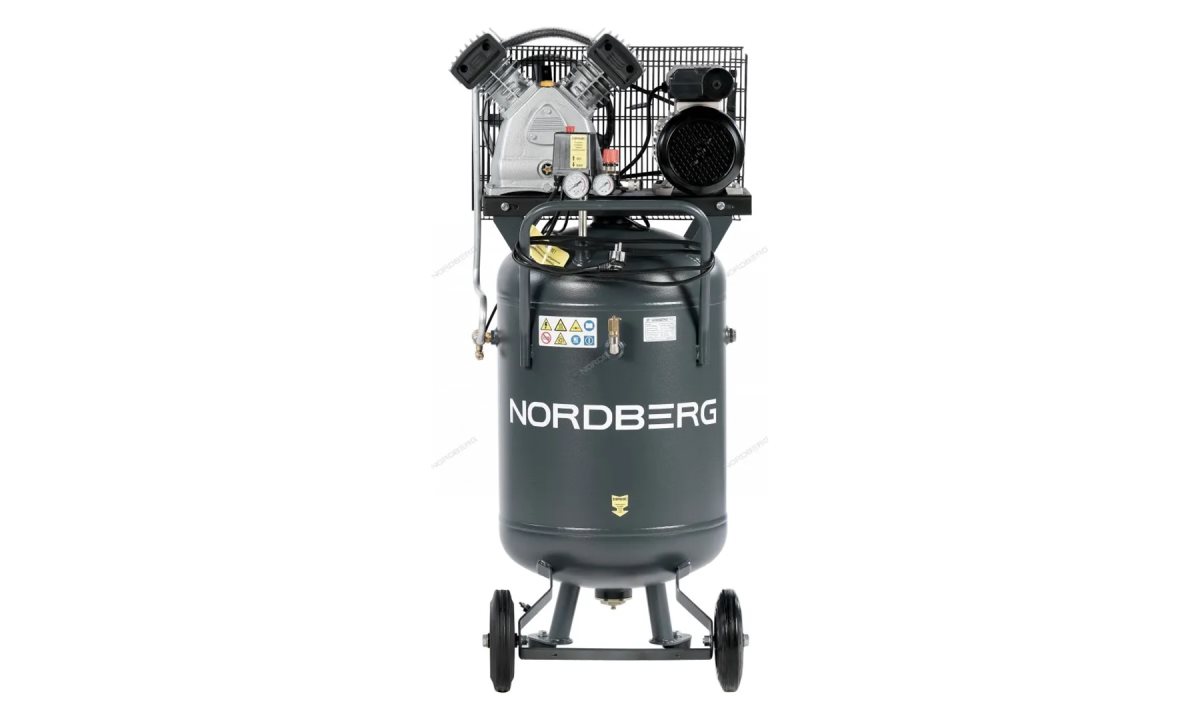  Компрессор вертикальный поршневой с ременной передачей 220В, ресив. 100л, 420л/мин NORDBERG NCPV100/420A (1)