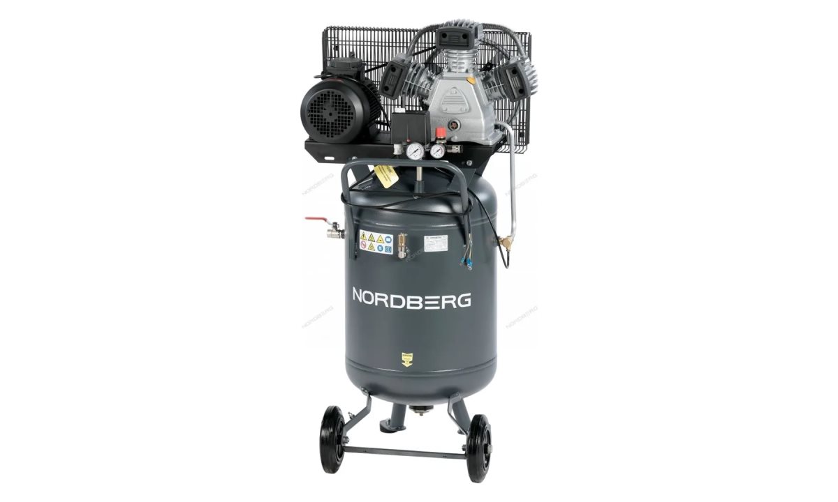  Компрессор вертикальный поршневой с ременной передачей 380В, ресив. 100л, 580л/мин NORDBERG NCPV100/580 (1)