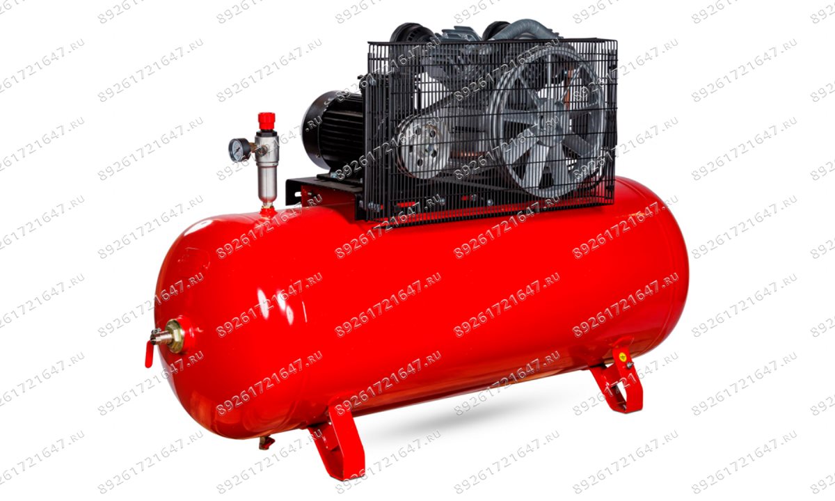  Компрессор ROSSVIK СБ4/Ф-270.LB50, 690 л/мин, 10 бар, ресивер 270 л, 380 В/4 кВт, красный (1)