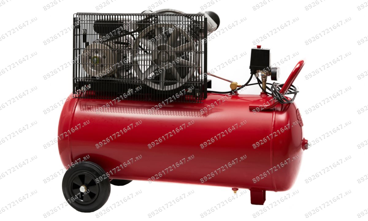  Компрессор ROSSVIK СБ4/С-100.LB24А, 360 л/мин, 10 бар, ресивер 100 л, 220 В/2,2 кВт, красный (1)