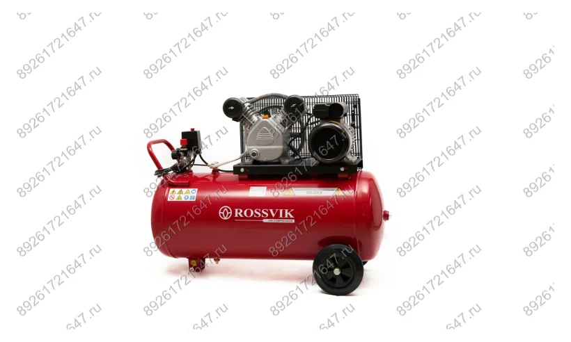 Компрессор ROSSVIK СБ4/С-100.LB24А, 360 л/мин, 10 бар, ресивер 100 л, 220 В/2,2 кВт, красный фото