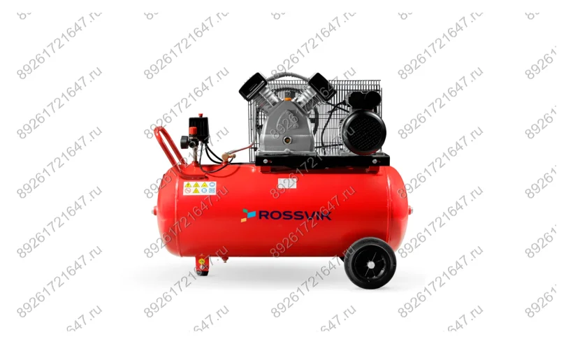 Компрессор ROSSVIK СБ4/С-100.LB30, 420 л/мин, 10 бар, ресивер 100 л, 380 В/2,2 кВт, красный фото