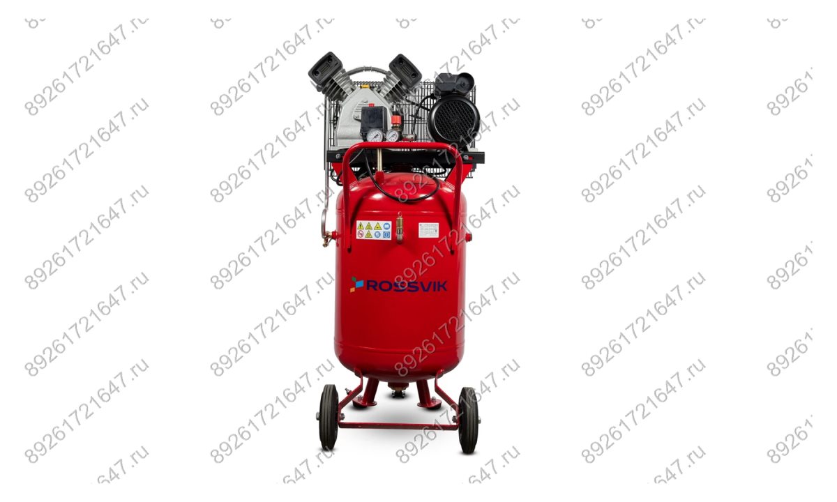  Компрессор ROSSVIK СБ4/С-100.LB30АВ, 420 л/мин, 10 бар, вертикальный 100 л, 220 В/2,2 кВт, красный (0)
