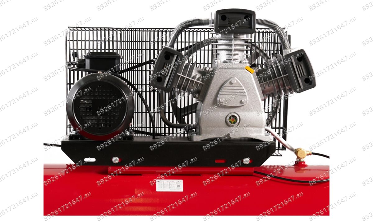  Компрессор ROSSVIK СБ4/С-100.LB40, 580 л/мин, 10 бар, ресивер 100 л, 380 В/3 кВт, красный (1)