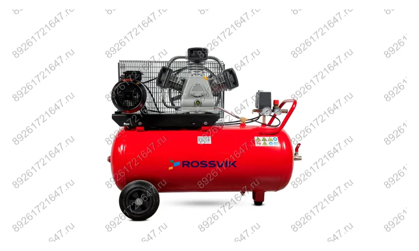 Компрессор ROSSVIK СБ4/С-100.LB40, 580 л/мин, 10 бар, ресивер 100 л, 380 В/3 кВт, красный фото