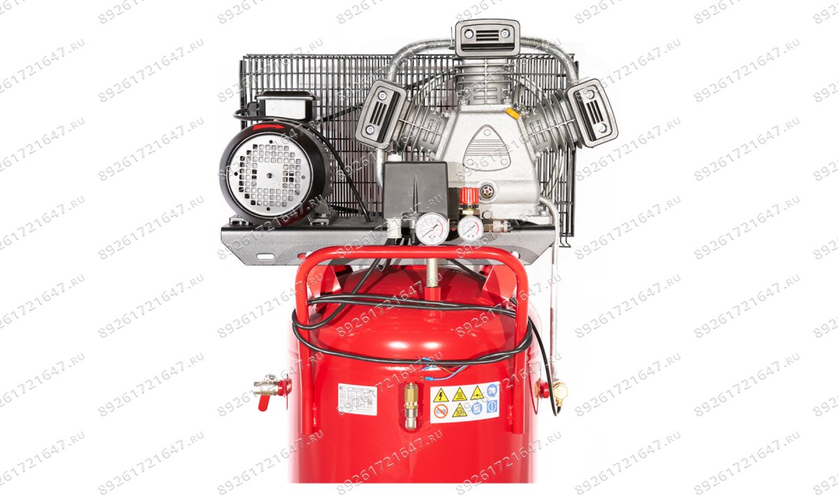  Компрессор ROSSVIK СБ4/С-100.LB40В, 580 л/мин, 10 бар, вертикальный 100 л, 380 В/3 кВт, красный (1)