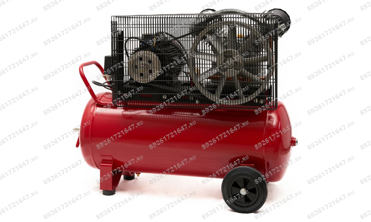  Компрессор ROSSVIK СБ4/С-100.LB50, 690 л/мин, 10 бар, ресивер 100 л, 380 В/4 кВт, красный (1)