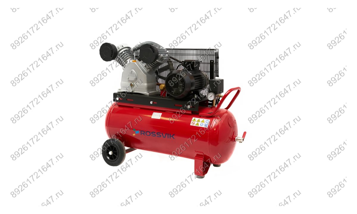  Компрессор ROSSVIK СБ4/С-100.LB50, 690 л/мин, 10 бар, ресивер 100 л, 380 В/4 кВт, красный (0)