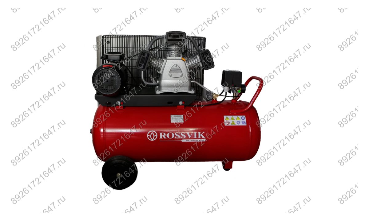  Компрессор ROSSVIK СБ4/С-100.LB75, 950 л/мин, 10 бар, ресивер 100 л, 380 В/5,5 кВт, красный (0)