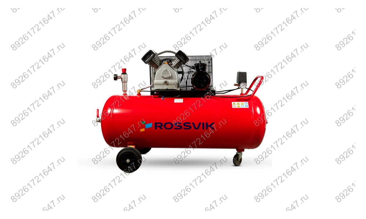  Компрессор ROSSVIK СБ4/С-200.LB30, 420 л/мин, 10 бар, ресивер 200 л, 380 В/2,2 кВт, красный (0)