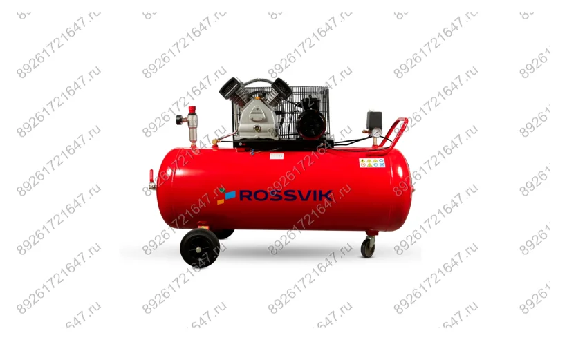 Компрессор ROSSVIK СБ4/С-200.LB30, 420 л/мин, 10 бар, ресивер 200 л, 380 В/2,2 кВт, красный фото