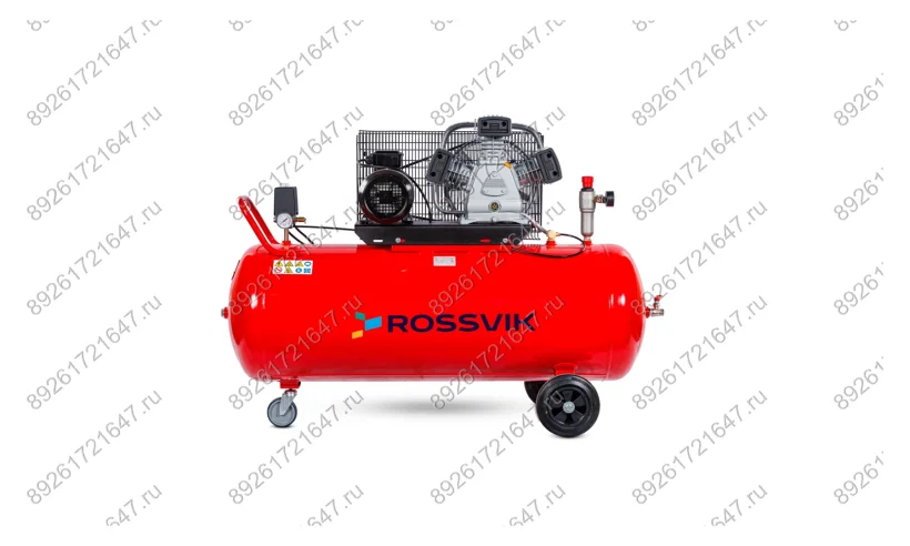 Компрессор ROSSVIK СБ4/С-200.LB40, 580 л/мин, 10 бар, ресивер 200 л, 380 В/3 кВт, красный фото