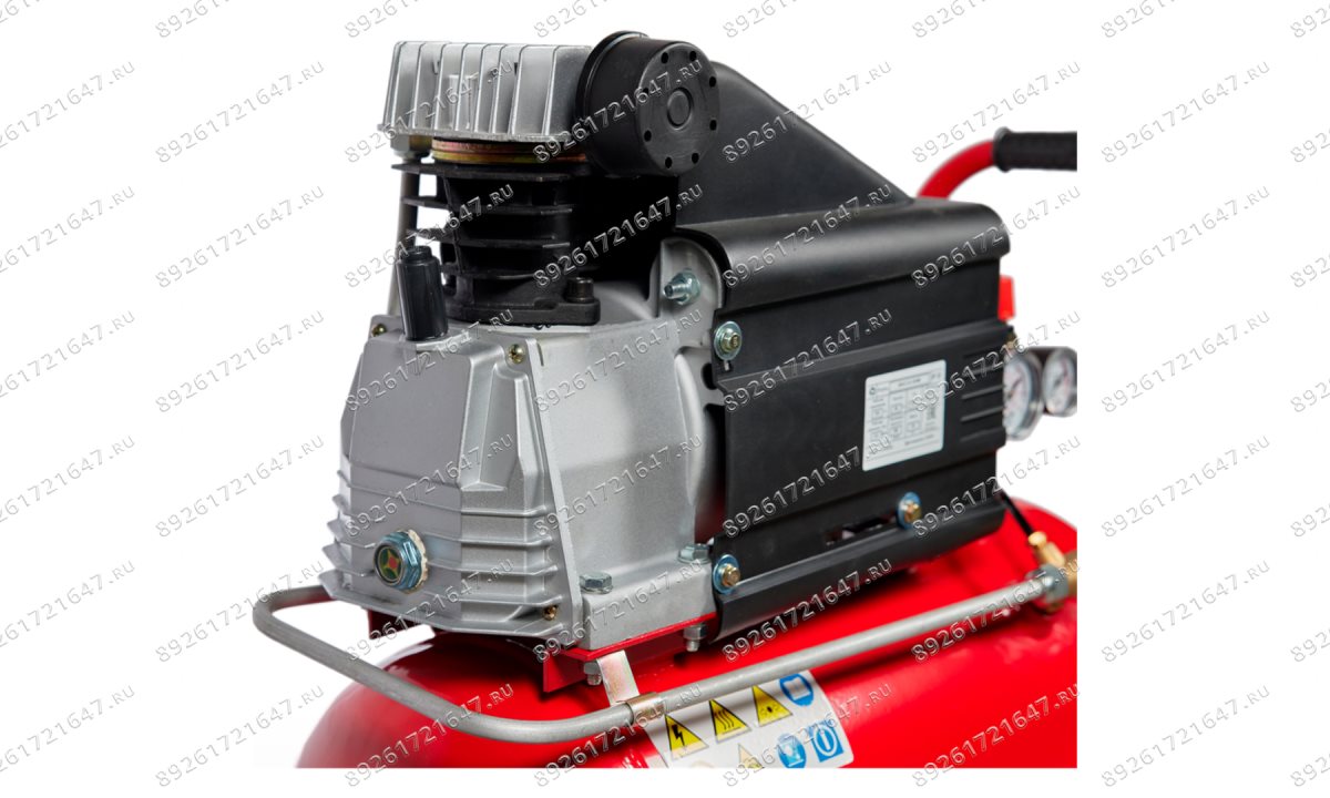  Компрессор ROSSVIK СБ4/С-24.J1047В, 200 л/мин, 8 бар, ресивер 24 л, 220 В/1,5 кВт, красный (1)