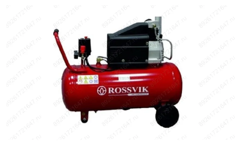 Компрессор ROSSVIK СБ4/С-24.J1048В, 260 л/мин, 8 бар, ресивер 24 л, 220 В/1,8 кВт, красный фото