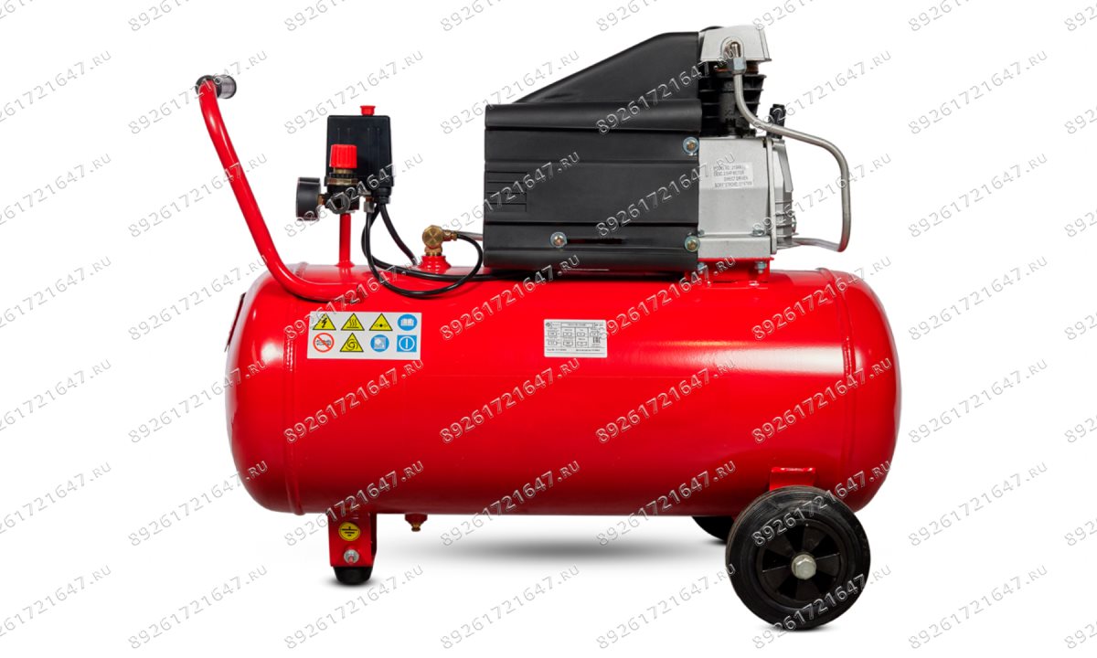  Компрессор ROSSVIK СБ4/С-50.J1048В, 260 л/мин, 8 бар, ресивер 50 л, 220 В/1,8 кВт, красный (1)