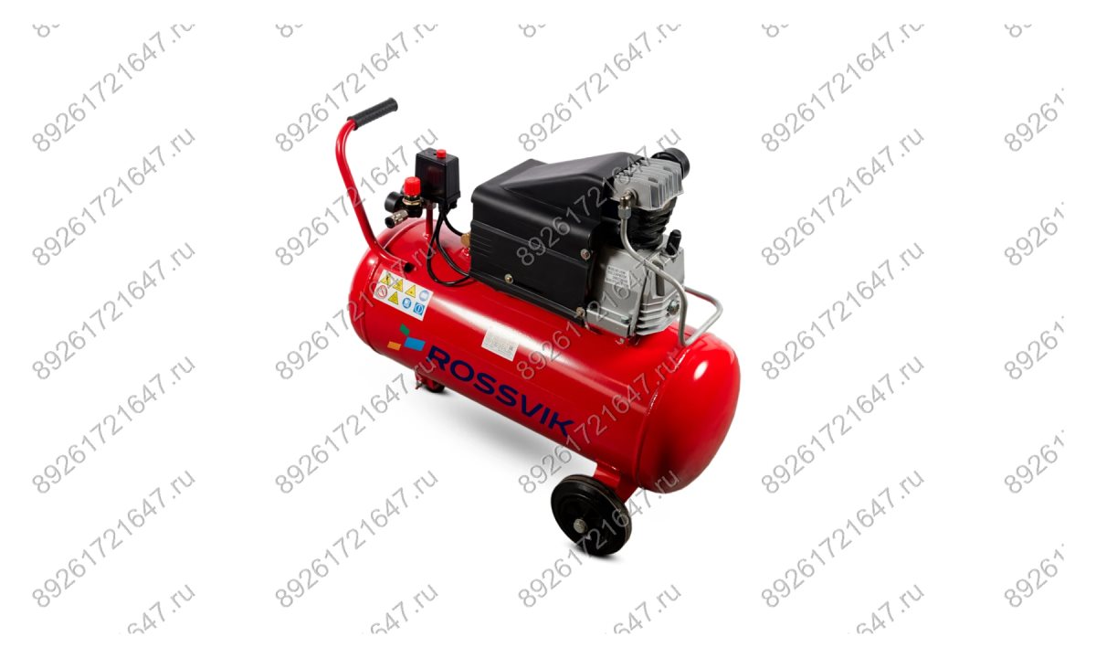  Компрессор ROSSVIK СБ4/С-50.J1048В, 260 л/мин, 8 бар, ресивер 50 л, 220 В/1,8 кВт, красный (0)