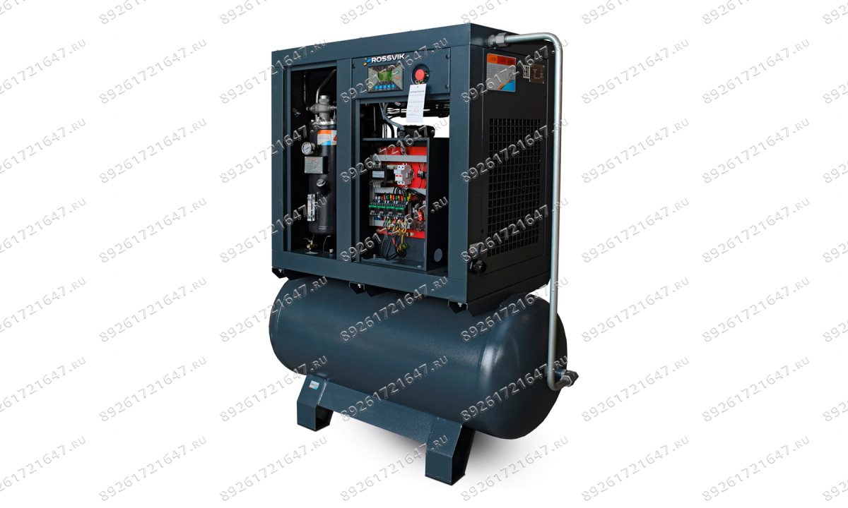  Компрессор винтовой ROSSVIK ВК20А-10-300, 2050л/мин, 10бар, ресивер 300л, 380В/15кВт (0)