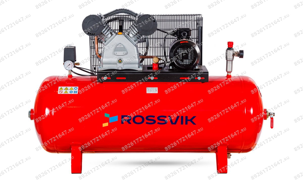  Компрессор ROSSVIK СБ4/Ф-270.LB50, 690 л/мин, 10 бар, ресивер 270 л, 380 В/4 кВт, красный (0)