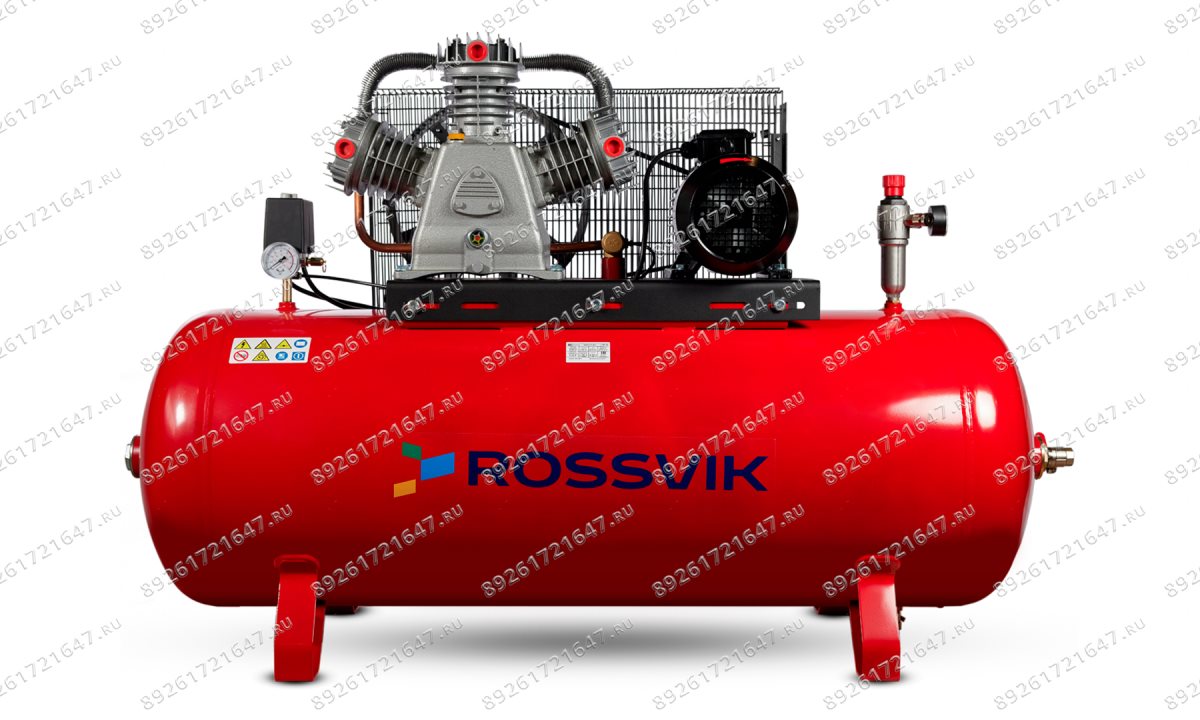  Компрессор ROSSVIK СБ4/Ф-270.LB75, 950 л/мин, 10 бар, ресивер 270 л, 380 В/5,5 кВт, красный (0)