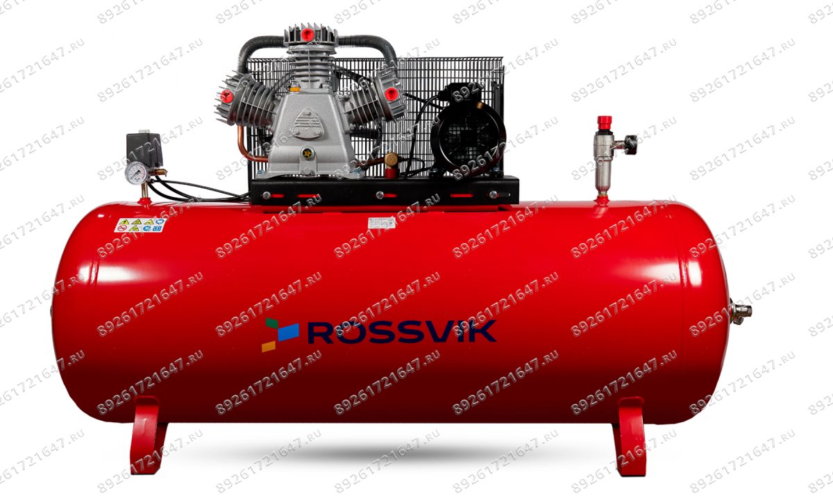  Компрессор ROSSVIK СБ4/Ф-500.LB75, 950 л/мин, 10 бар, ресивер 500 л, 380 В/5,5 кВт, красный (0)
