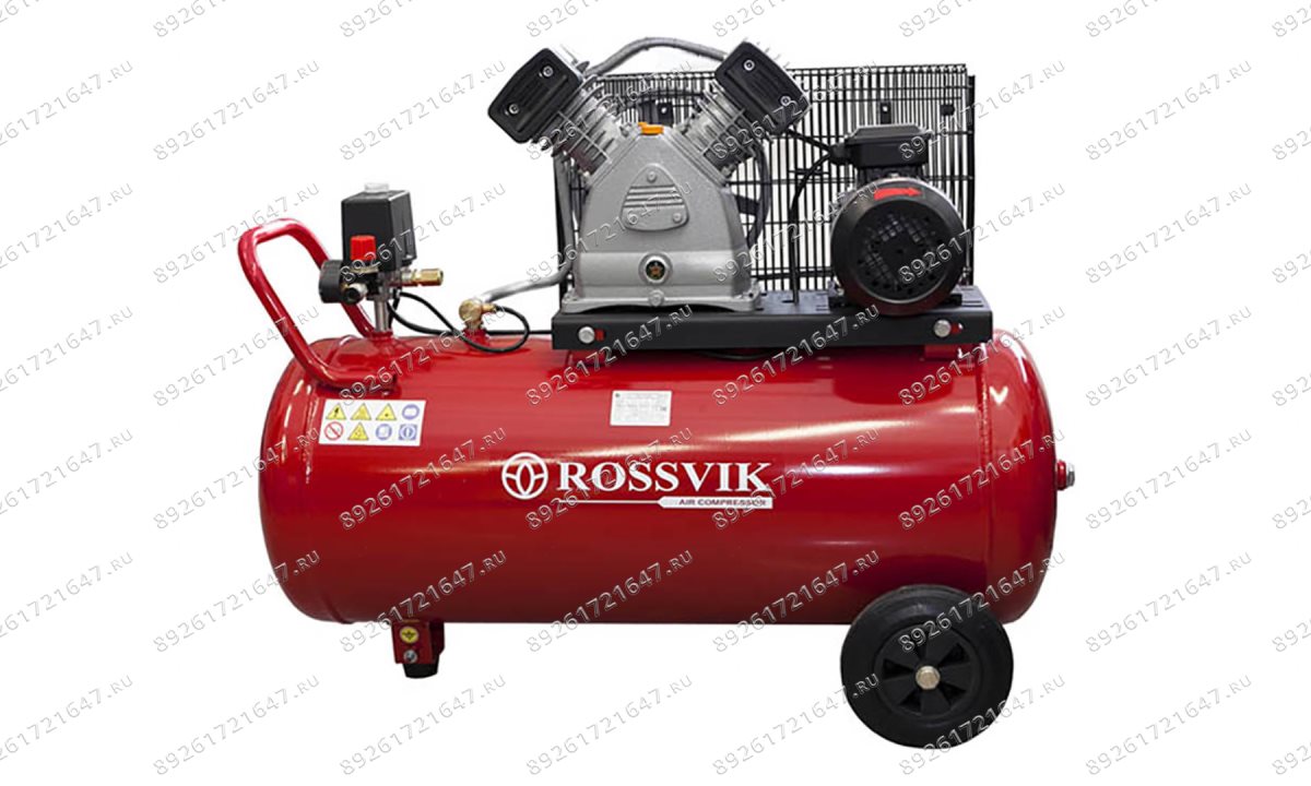 Компрессор ROSSVIK СБ4/С-100.LB30А, 420 л/мин, 10 бар, ресивер 100 л, 220 В/2,2 кВт, красный (0)