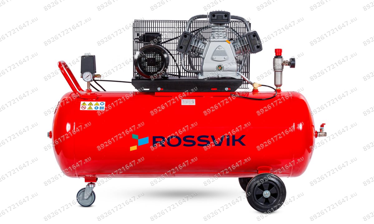  Компрессор ROSSVIK СБ4/С-200.LB40, 580 л/мин, 10 бар, ресивер 200 л, 380 В/3 кВт, красный (0)