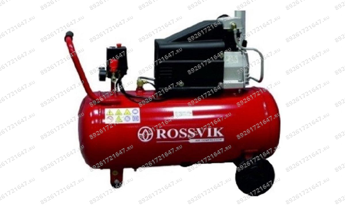  Компрессор ROSSVIK СБ4/С-24.J1048В, 260 л/мин, 8 бар, ресивер 24 л, 220 В/1,8 кВт, красный (0)