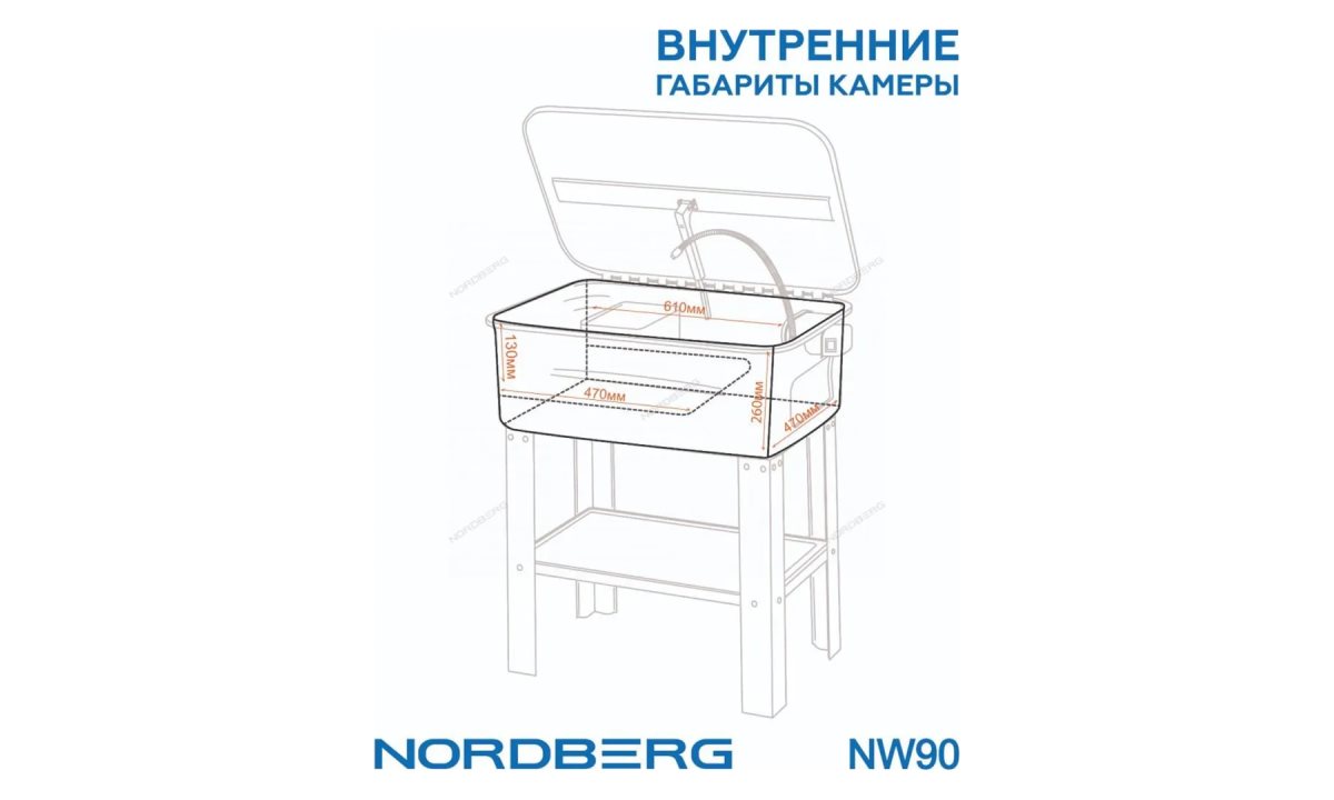  Установка для мойки деталей с электрическим насосом, объем 75 л NORDBERG NW90 (0)