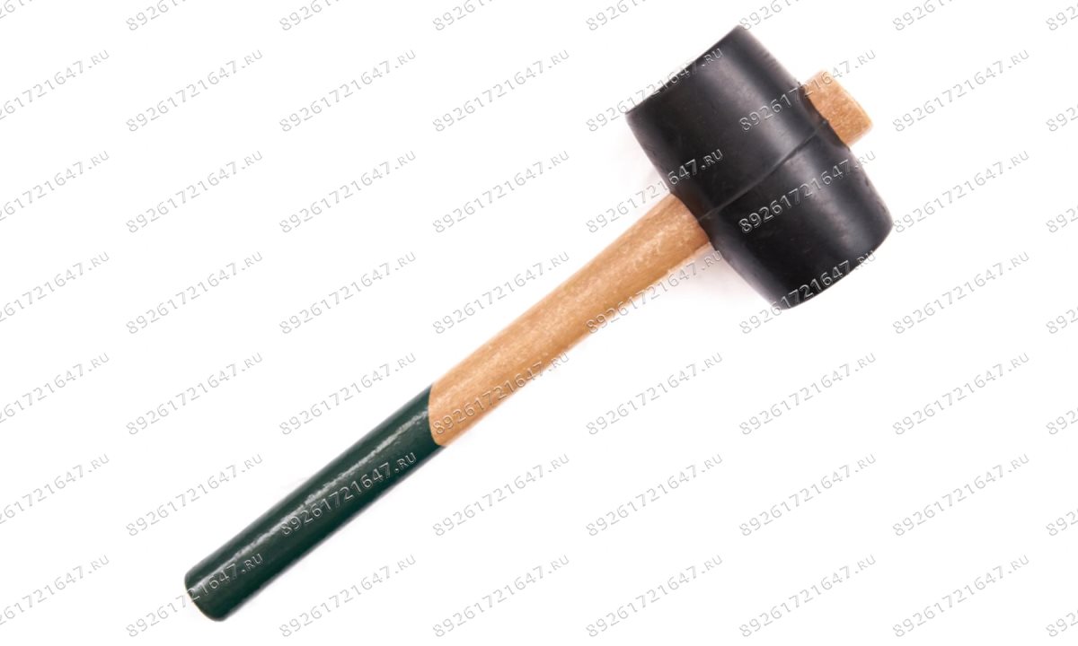  HM0705 Молоток резиновый ROSSVIK 500г с деревянной рукояткой (1)