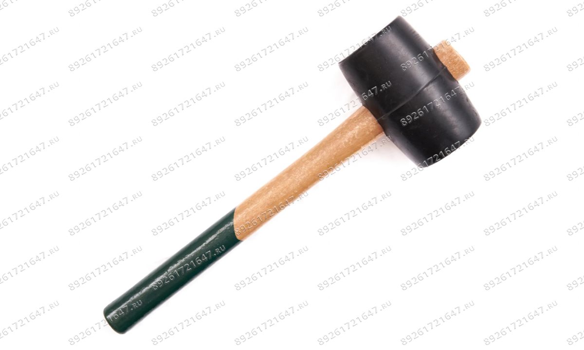  HM0705 Молоток резиновый ROSSVIK 500г с деревянной рукояткой (1)