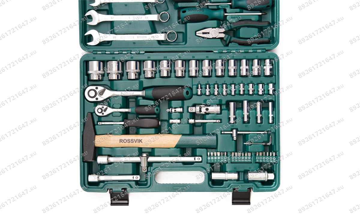  Набор инструментов универсальный ROSSVIK UST077, 77 предметов (1/4