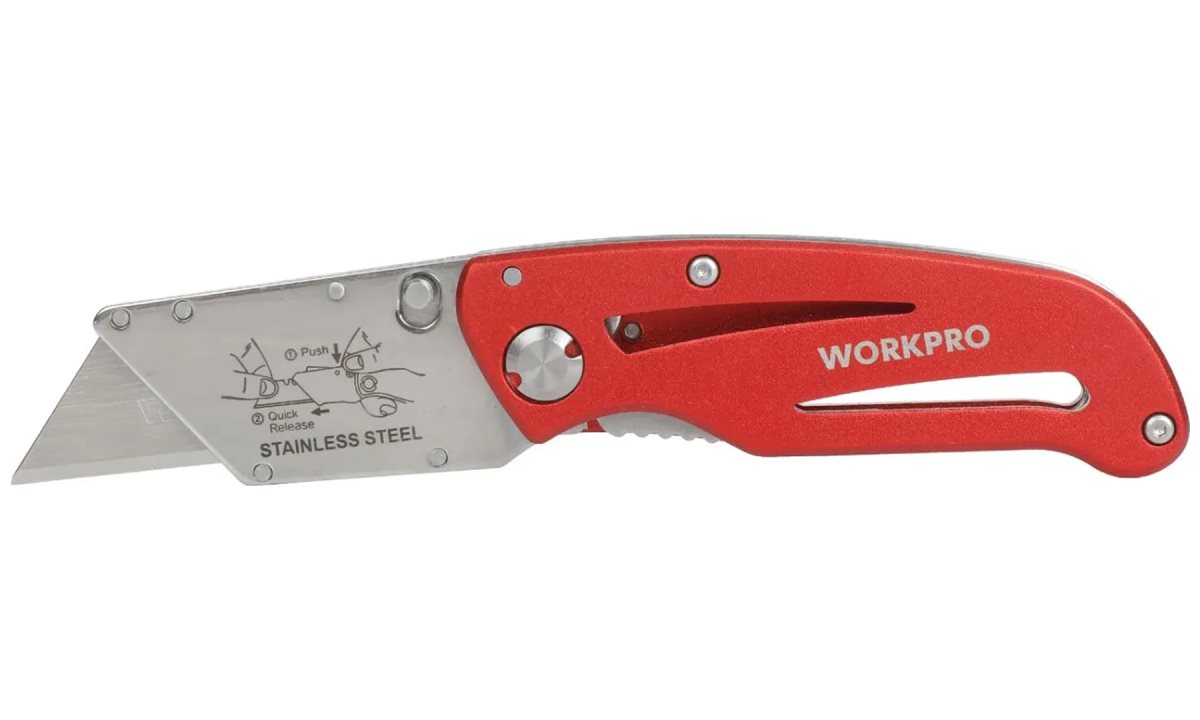  Нож универсальный складной алюминиевый со сменными лезвиями WP211003 WORKPRO (0)