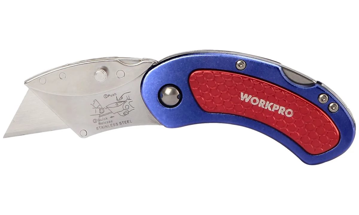  Нож универсальный алюминиевый складной со сменными лезвиями мини WP211005 WORKPRO (0)