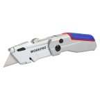  Нож универсальный складной выдвижной алюминиевый со сменными лезвиями WP211011 WORKPRO мни (0)