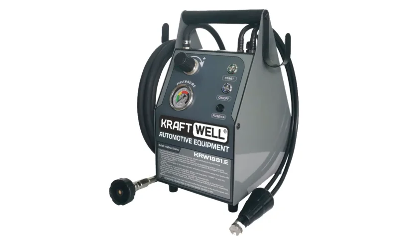 KraftWell KRW1881.E Установка электрическая для прокачки гидросистем автомобиля. Объем 5 литров. 220В. фото