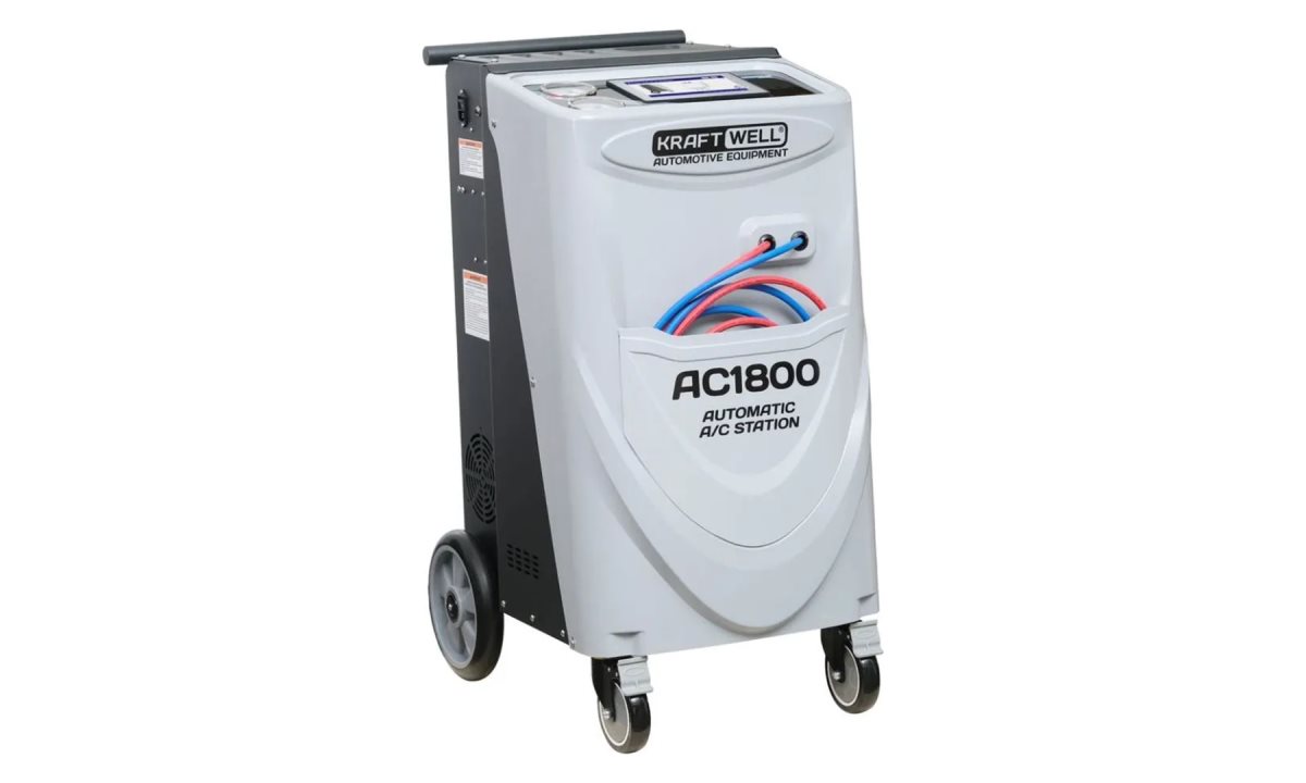  KraftWell AC1800 Установка для заправки автомобильных кондиционеров с сенсорным дисплеем, автоматическая (1)