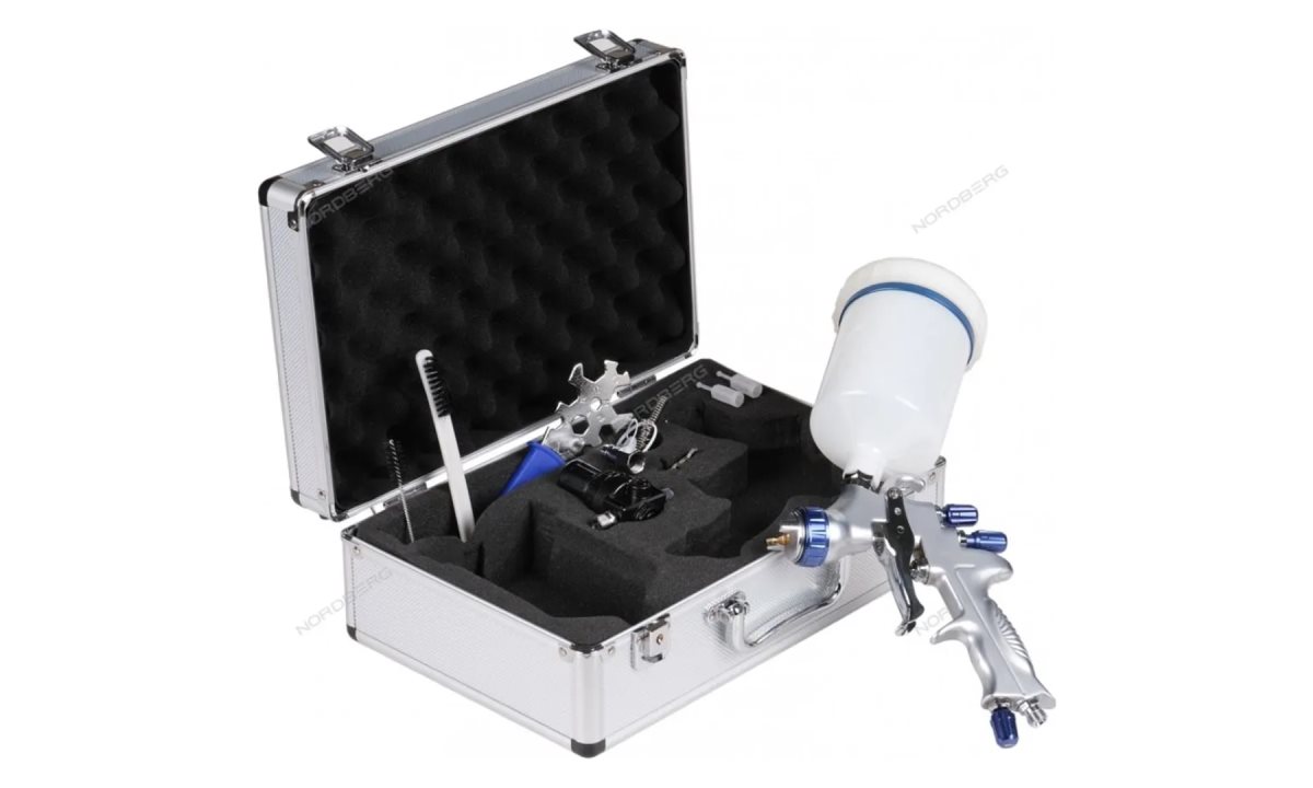  КРАСКОПУЛЬТ LVMP с верхним баком, сопло 1,3 мм, в аллюмин кейсе NORDBERG NP7013 (0)