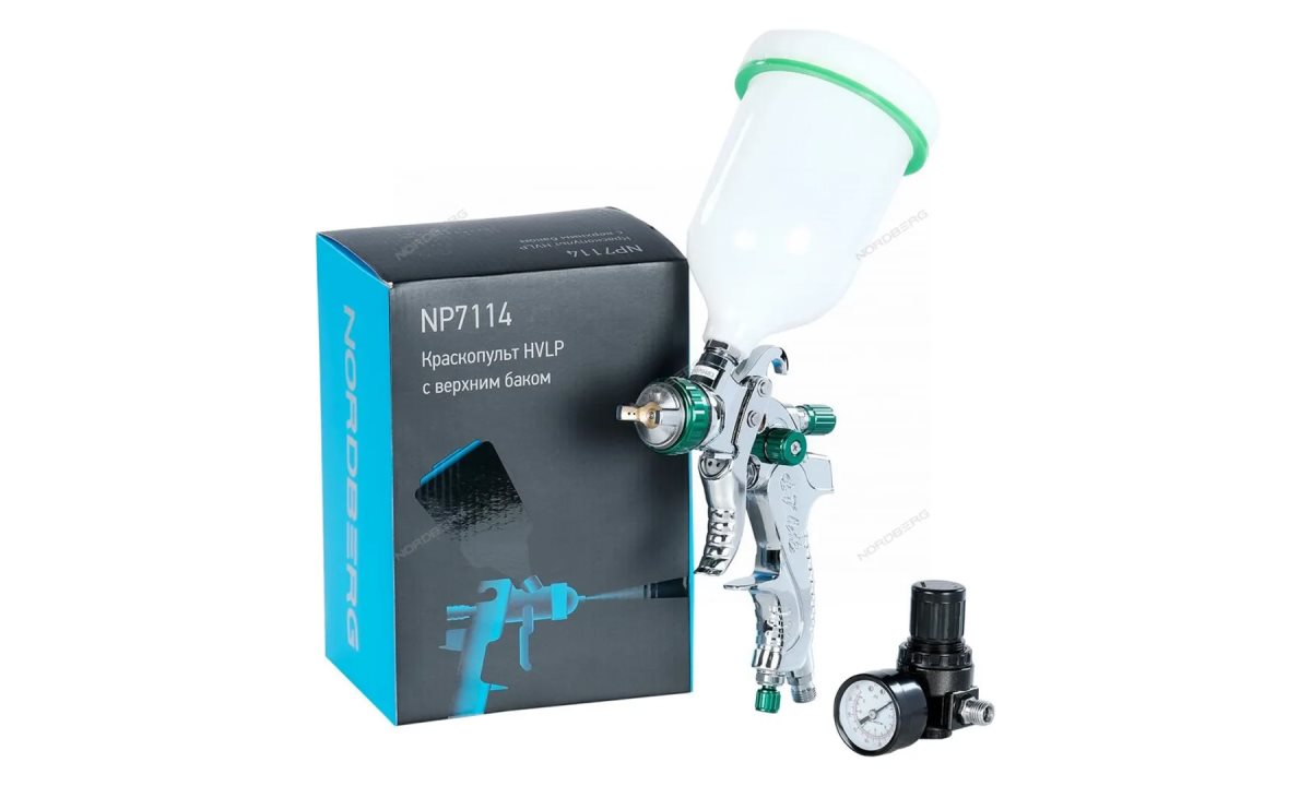  КРАСКОПУЛЬТ HVLP с верхним баком, сопло 1,4 мм, в коробке NORDBERG NP7114 (0)