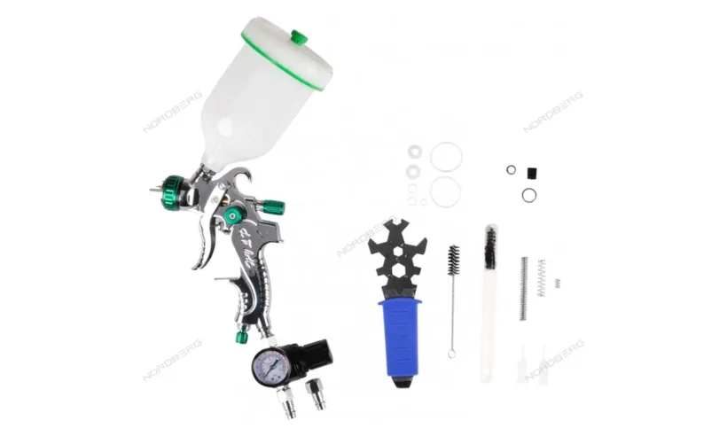 Краскопульт HVLP с верхним баком, сопло 1,7 мм, в коробке NORDBERG NP7117 фото