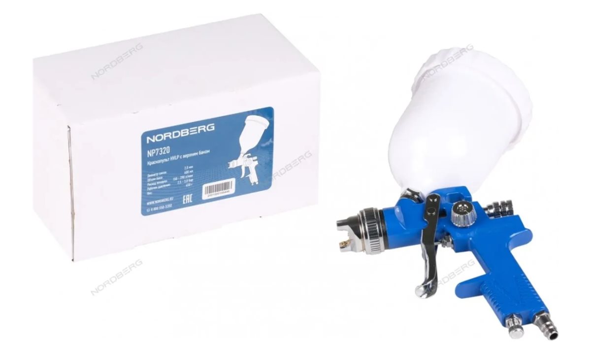  КРАСКОПУЛЬТ HVLP с верхним баком, сопло 2,0 мм NORDBERG NP7320 (0)