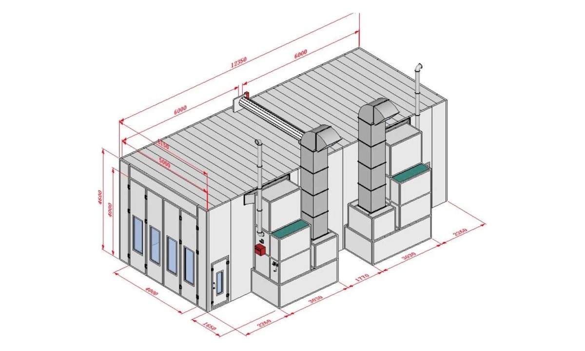  KraftWell KRW1254-MG Покрасочная камера 12 х 5 х 4 м., 60 000 м3/ч (0)