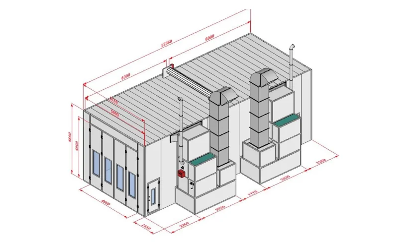 KraftWell KRW1254-MG Покрасочная камера 12 х 5 х 4 м., 60 000 м3/ч фото