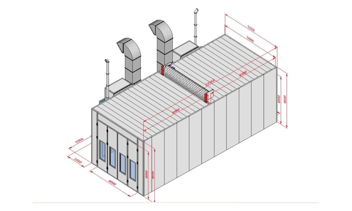  KraftWell KRW1254-TMG Покрасочная камера 12 х 5 х 4 м., 60 000 м3/ч (1)